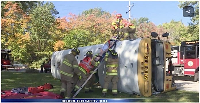 Mock school bus crash in Michigan City// WSBT 22