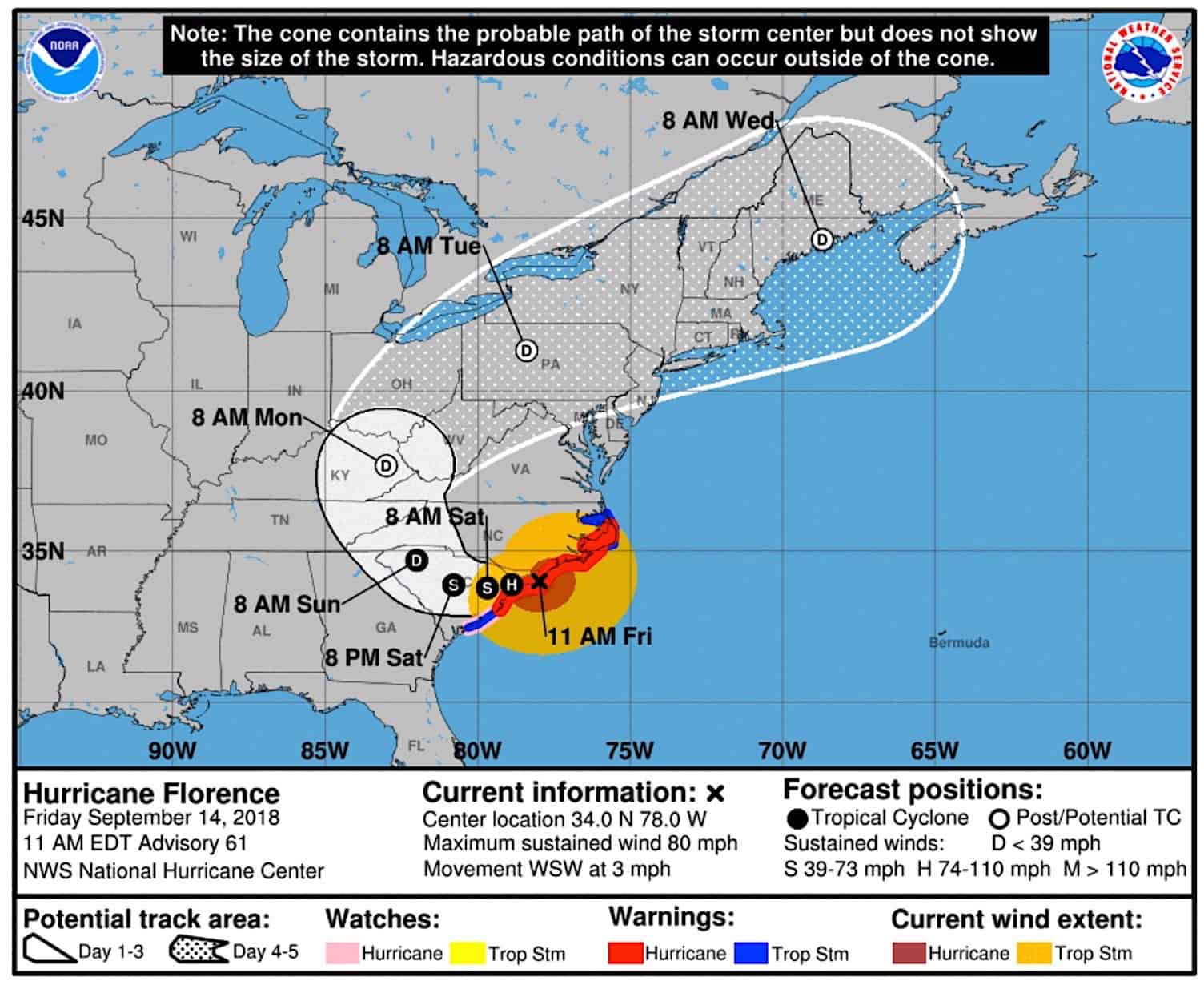 Hurricane Florence: High Winds & Storm Surge Hit North Carolina Friday ...