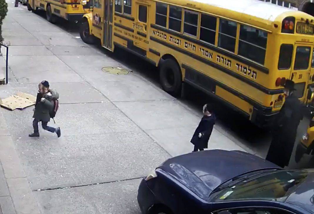 Video Emerges of Car Using Sidewalk to Pass School Buses School