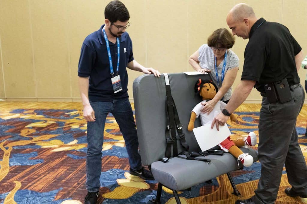 STN EXPO Indy Attendees Train on Child Restraints, School Bus