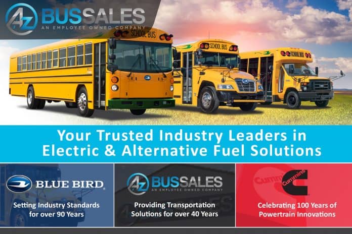 Free electric school bus webinar brought to you by A-Z Bus Sales.
