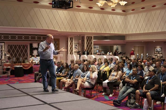 Jim Harris speaking at the STN EXPO on July 28, 2019.