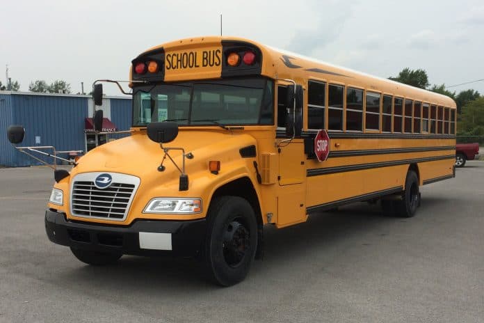 The model-year 2017 Blue Bird Vision Propane school bus that was used by researchers last year.