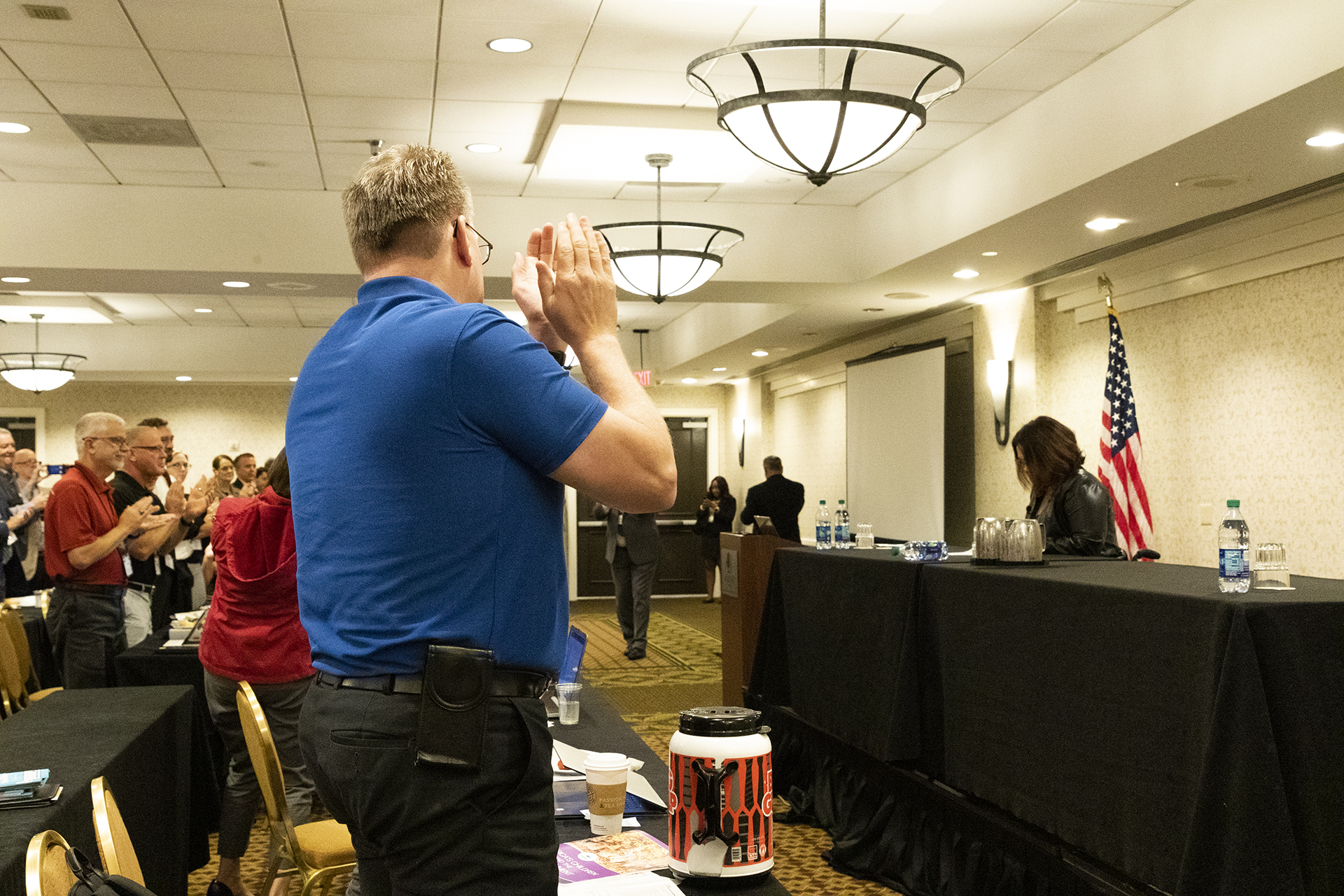 Sen. Tammy Duckworth receives a standing ovation from NASDPTS attendees during the 51st annual conference in Washington D.C. on Oct. 16, 2019.