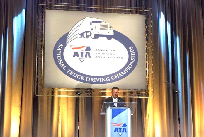 The FMCSA Administrator, speaking earlier this year to American Trucking Association members.