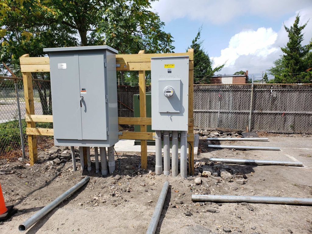 A new transformer and power distribution panels. Photo courtesy of Krystyna M. Baumgartner, APR, public relations specialist at Bay Shore School District.