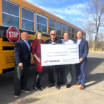 Pictured from left to right: Todd Mouw (ROUSH CleanTech), Jenna Van Harpen (Blue Bird), Doug Gallagher (STA), Steve Ahrens (MOPERC), Cliff Canton (Central States).