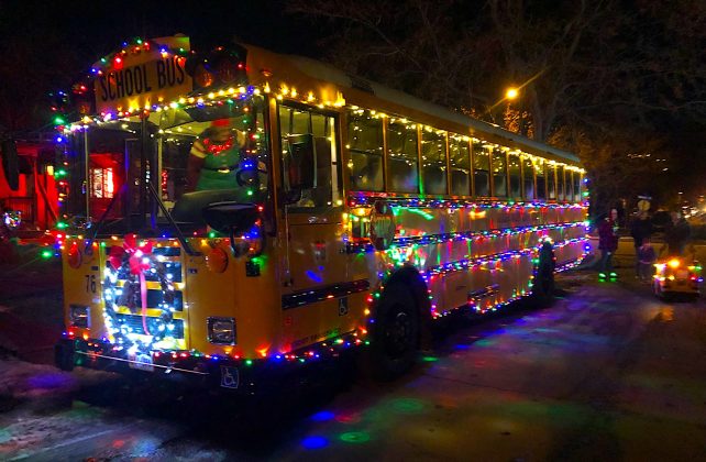 Eyewitnesses in Boulder swear they saw one of Santa’s elves commandeer a school bus in this parade.