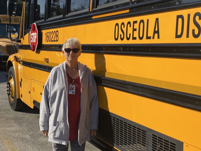 Glenda Klein, school bus driver at Osceola School District in Florida, retired on Dec. 20, 2019, after 46 years in the industry. Photo courtesy of Miguel Perez.