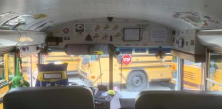 David Jones, a school bus driver at Franklin Township Community School Corporation in Indiana, decorated his bus this year like the “Magic School Bus.”