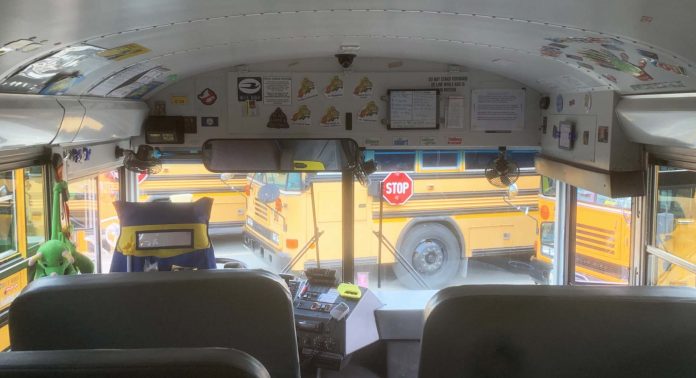 David Jones, a school bus driver at Franklin Township Community School Corporation in Indiana, decorated his bus this year like the “Magic School Bus.”