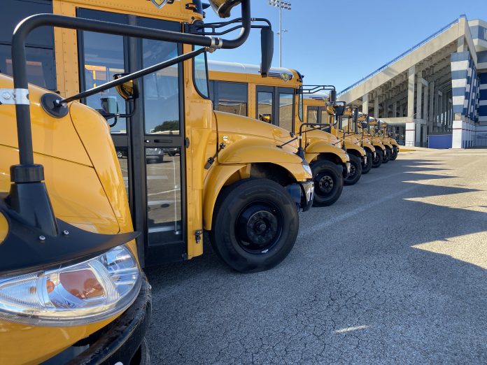 Temple ISD received eight new diesel IC school buses. Photo courtesy of Amy Scopac.