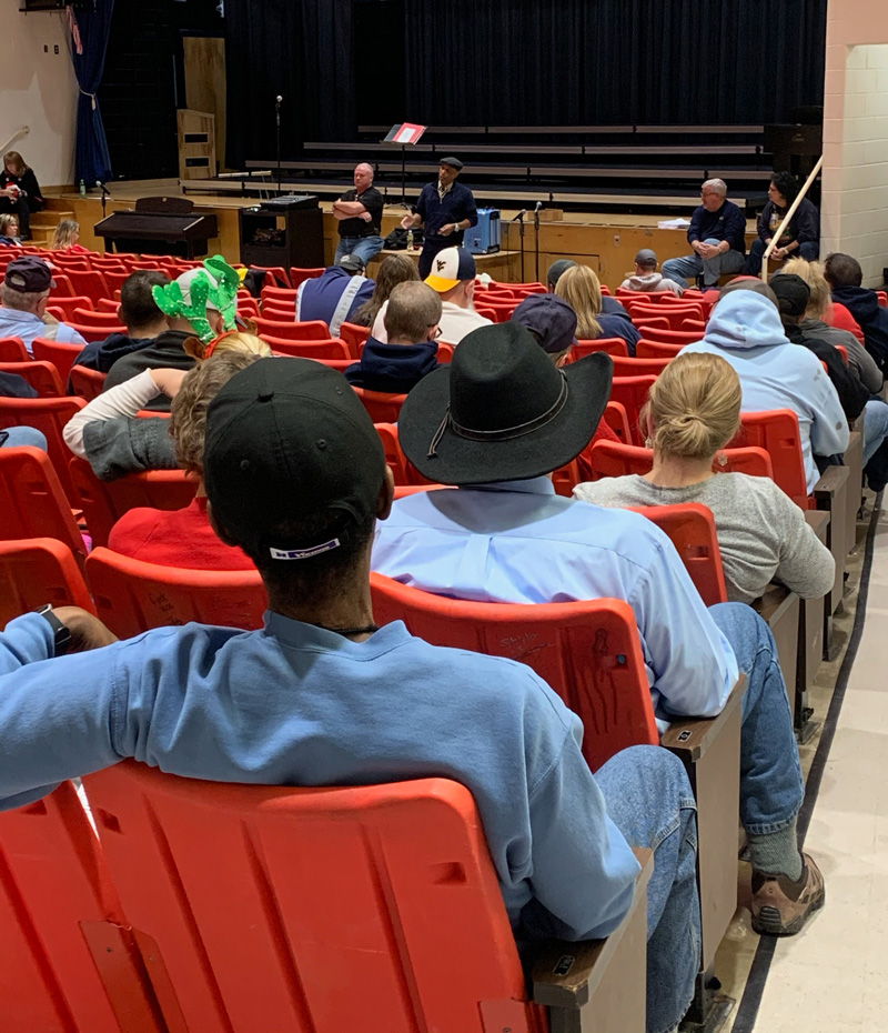 School bus drivers listen during inservice training on Dec. 11, 2019 at Kanawha County Schools in West Virginia.