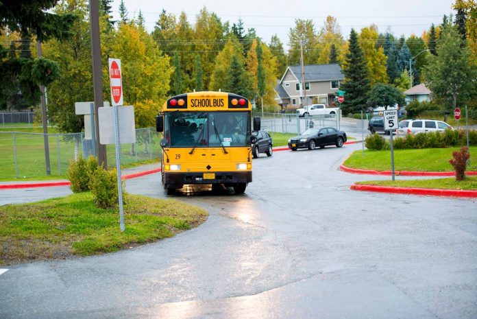 An Anchorage School District school bus. Photo courtesy Facebook/Anchorage School District.
