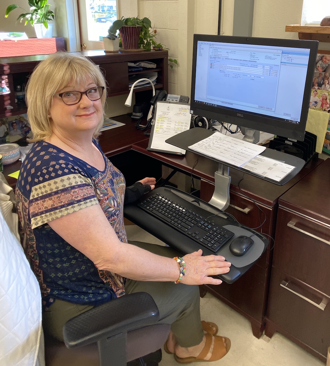 Pam Jameson, HBUHSD Administrative Secretary, is very happy with the busHive software.