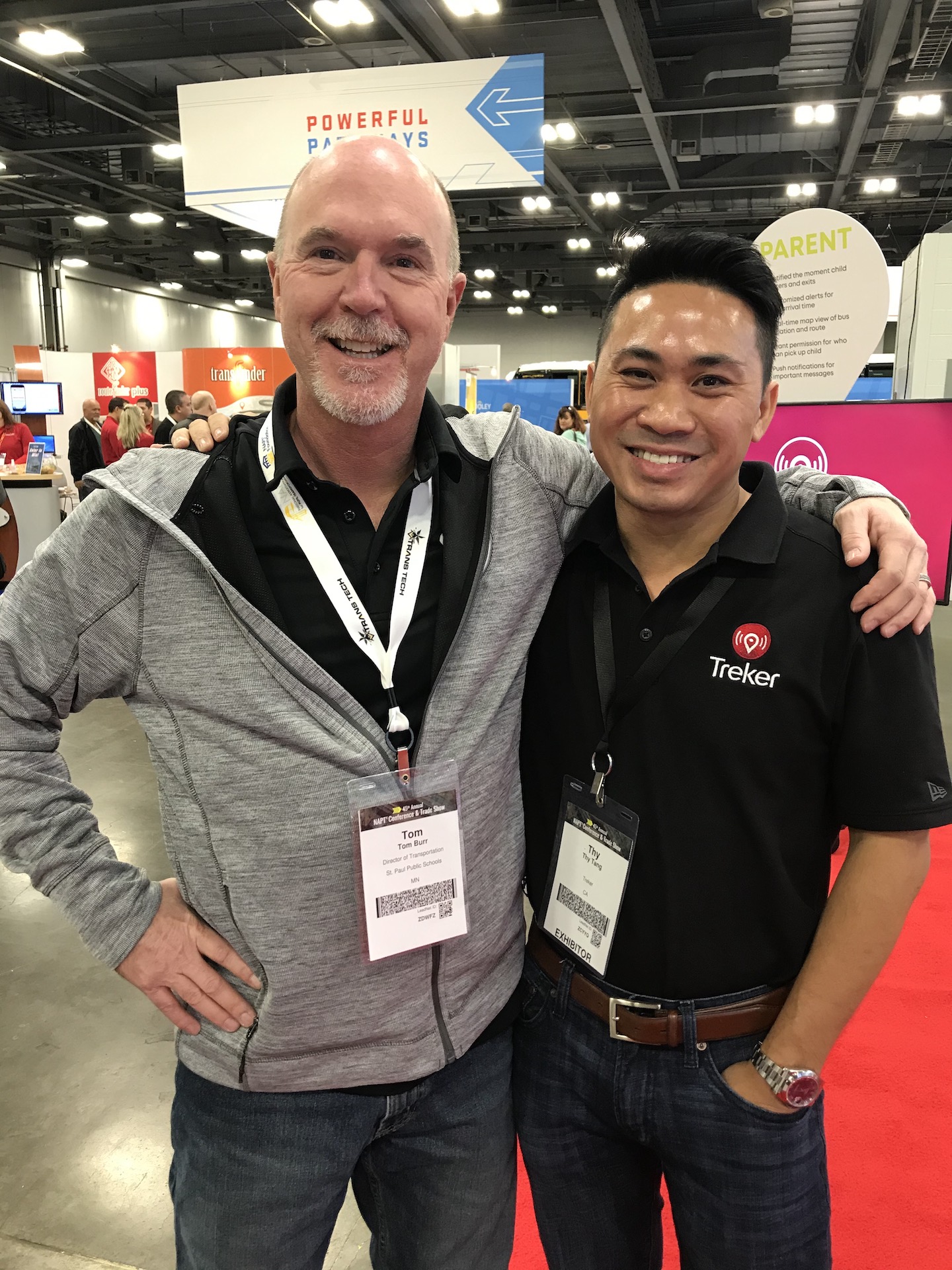 Tom Burr and Thy Tang, founder of Treker at the 2019 NAPT Summit.