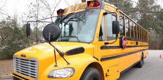 Chesapeake Public Schools is equipping its entire fleet of 583 school bus with stop-arm cameras in an effort to catch motorists who illegally pass stops. )Photo courtesy of Chesapeake Public Schools.)