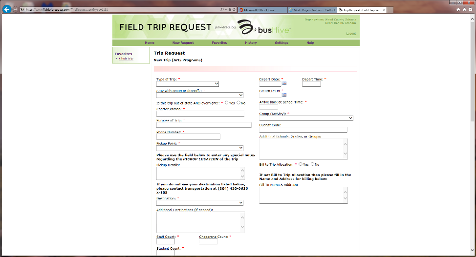 field trip request bushive