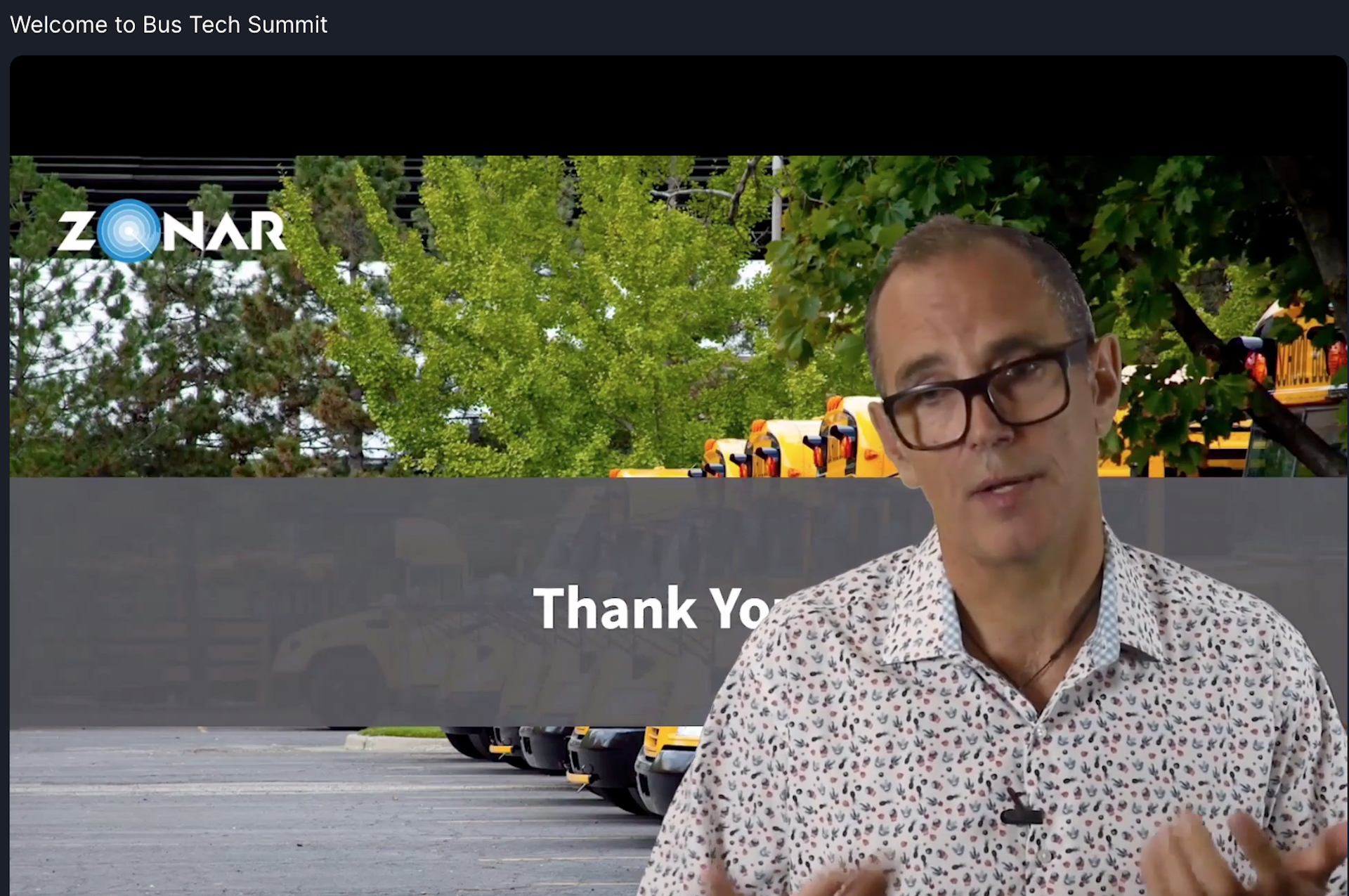 Screenshot of Ian McKerlich’s Tech Talk on Sept. 21. McKerlich kicked off the virtual Bus Technology Summit. 