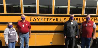 Transportation staff at Fayetteville Public Schools in Arkansas has been transporting students since school started on Aug. 24.