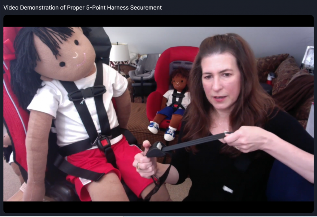 TSD Virtual Demonstrates Proper Securement of FivePoint Child Safety