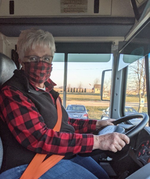 Marsha Birkholz, a 12-year veteran school bus driver for Forrestville Valley CUSD 221 in Illinois is getting into the holiday spirit this year. 