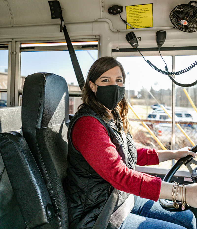 Clark made the after-school transition from principal's office to behind the wheel to help with the district's bus driver shortage.