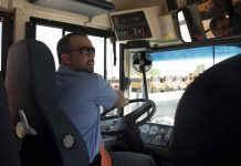 Director of Transportation Kayne Smith assigned himself a morning and afternoon route last school year due to the school bus driver shortage at Cy-Fair ISD in Houston. (Photo by Taylor Hannon.)