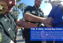 A Flagler County Sheriff's deputy body cam shows school bus driver Mark McNeil being arrested for driving under the influence with 40 students on board.