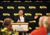Mike Martucci, the New York senator for the 42nd District and a past-president of the New York School Bus Contractor Association, speaks at the 2022 NSTA conference on July 26..