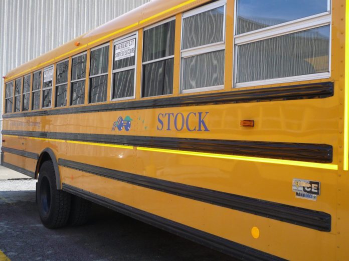 A Stock Transportation school bus in Ontario, Canada.