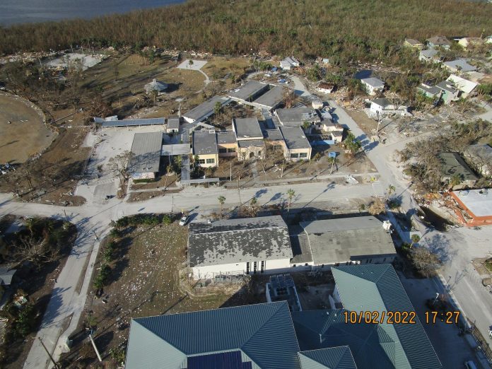 Photo of Fort Myers Beach Elementary following Hurricane Ian, which made landfall on Nov. 28, 2022. Photo courtesy of School District of Lee County Facebook Page.
