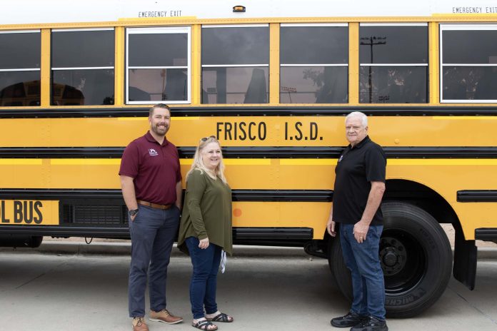From left: Jerad Castor, the managing director of transportation for Frisco ISD in Texas, now leads operations with the assistance of district veterans Koreen Severance and Roger Lents.