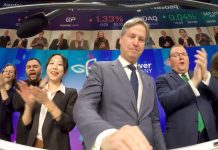 Fraser Atkinson, CEO and chairman of GreenPower Motor Company, rings the opening bell to start NASDAQ trading for Tuesday, Dec. 6, 2022.