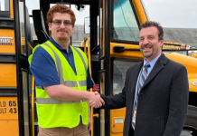 Paul Perry (left), a school bus driver for West Seneca Central School District in New York, is being hailed as a hero after saving a choking student rider. (Photo courtesy of West Seneca Central School District in New York Facebook page.)