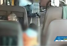 A still image from a Chesterfield, South Carolina school bus video shows a student attacking a nonverbal 4-year-old girl in 2018. (Image taken from YouTube/Queen City News)