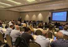 NHTSA's Michelle Atwell speaks to school bus contractors and interested parties during the NSTA Midwinter Meeting in San Diego, California on Jan. 24, 2023.