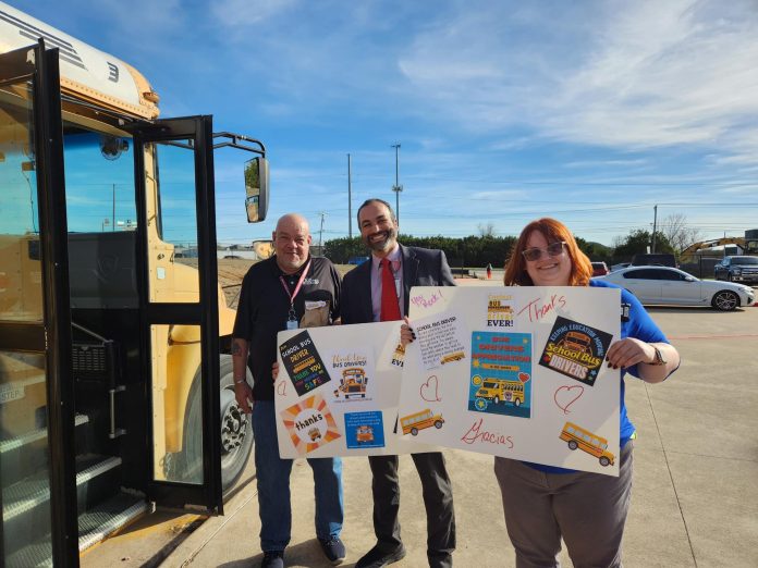 Harker Heights High School in Texas celebrates their student transportation staff during Love the Bus Month