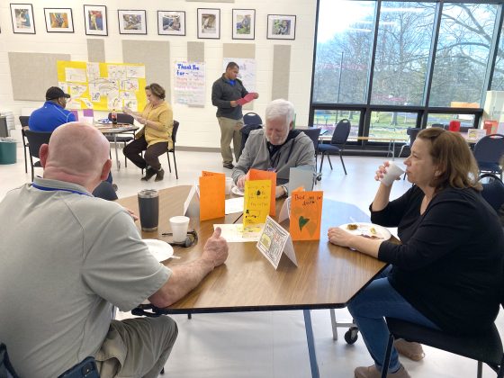 Students at Danville Independent Schools in Kentucky made cards for their school bus drivers during an appreciation breakfast for Bus Driver Appreciation Day