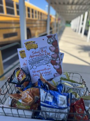 Trinity Oaks Elementary School in Florida showed their appreciation for school bus drivers with a snack basket