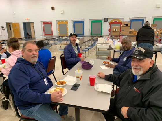 Franklin Special School District Pupil Transportation Department in Tennessee shared photos of their "Top of the line school bus drivers and aides enjoying chili and baked potatoes on a rainy, cool day."