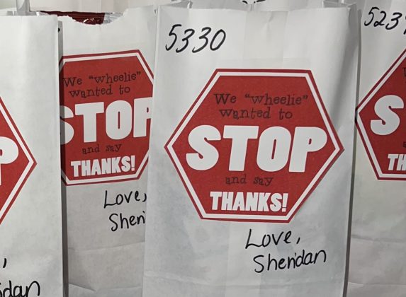 Sheridan Elementary Schools in Cypress-Fairbanks ISD, TX made treat bags that students shared with their school bus drivers