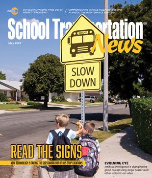 Technology is once again playing a role in increasing safety around the school bus stop as well as efficiency of operations. Design by Kimber Horne.