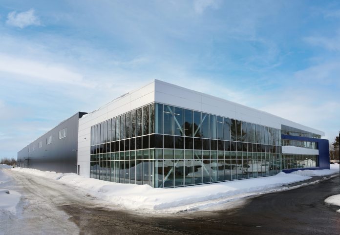 The Lion Electric Company battery manufacturing facility located at the YMX International Aerocity of Mirabel, Quebec. It will power electric vehicles assembled by Lion at its Quebec and Joliet, Illinois manufacturing plants. (Photo courtesy of Lion Electric Company.)