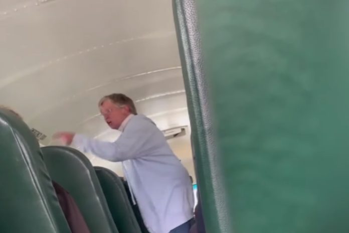 A still shot from a student's cellphone video showing school bus driver Jackie Miller yell at a student on March 29, 2023. The video went viral and is resulting in widespread support of Miller and school bus drivers nationwide who repeatedly deal with student behavior issues.