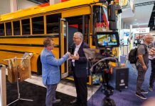 Tony Corpin talks with Frank Gerardo of BYD at ACT EXPO 2023
