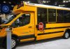 Type A school bus prototype at the Ford Pro booth at NTEA in March 2023. (Photo courtesy of Collins Bus.)