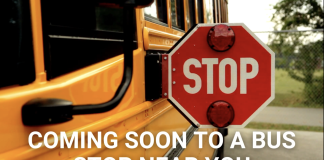 Screenshot of a video that teases the arrival of a new school bus in Ames, Iowa that uses graffiti to spread positivity among students.