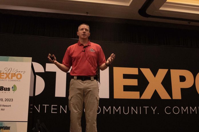 Bret Brooks, law enforcement and security expert, gave the closing general session at STN EXPO Reno on July 18. He discussed the importance of training for weapon identification.