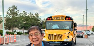 Veronica Tenorio, a school bus driver for Santa Fe Indian School in New Mexico, is expecting to hit her 30th accident-free year behind the wheel next month. She spoke with STN at the Green Bus Summit on July 16, 2023 at STN EXPO Reno.